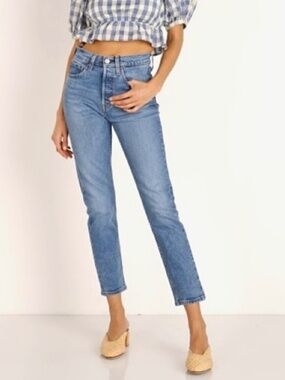 Levi's 501 Skinny Jean Colour Jive Ship Blue Size 25 High Rise
